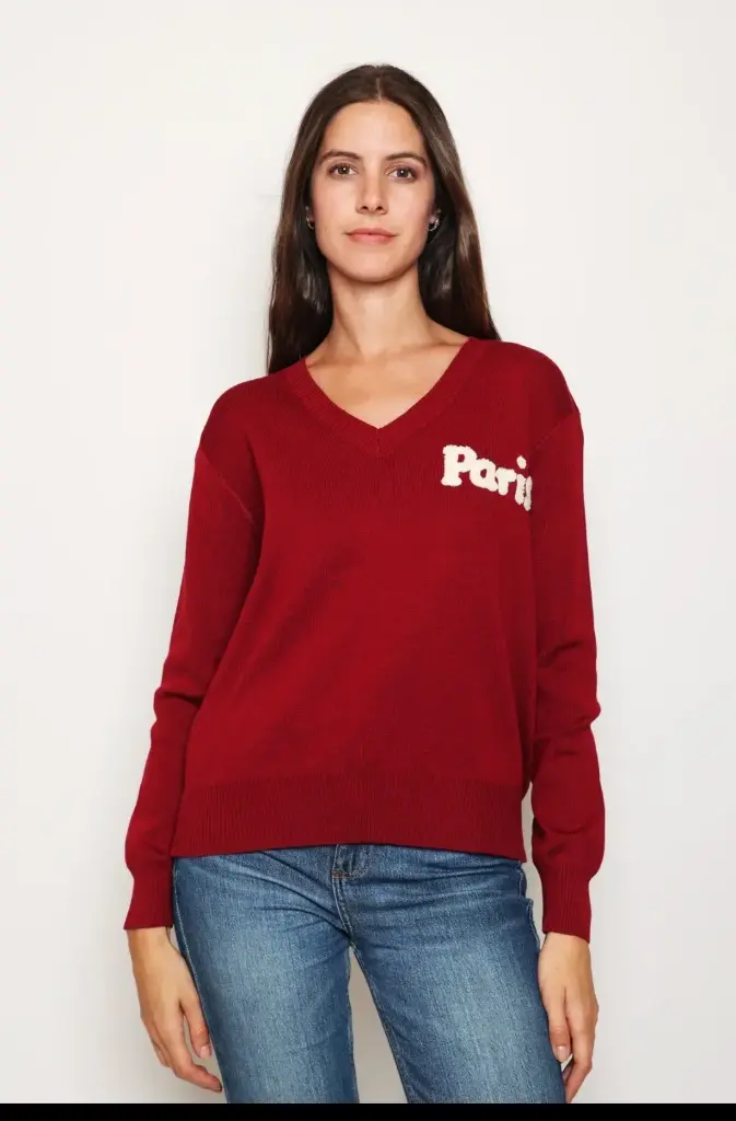 Pull col V Paris Bordeaux Taille unique