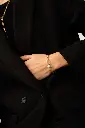 Bracelet Avery - unisex, maille gourmette et boule en pierre naturelle
