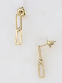 [pendantes - double anneau ovale fin or bohm 865333] Boucles d'oreilles 2 anneaux dorés