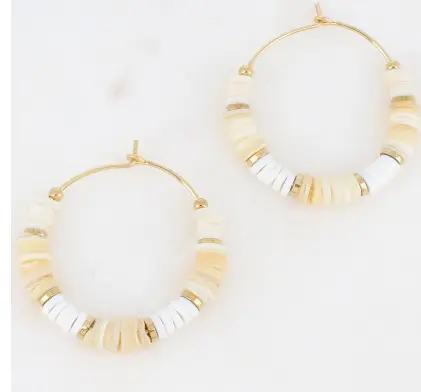 [ikita 1401E0400 ecru] Boucles d'oreilles Ecru
