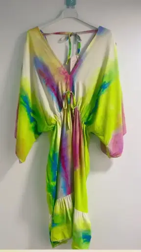 [2407_JAUNE] Robe courte imprimée Jaune TU