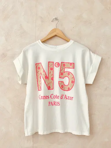 [4305-5] T-shirt en coton "N°5" 