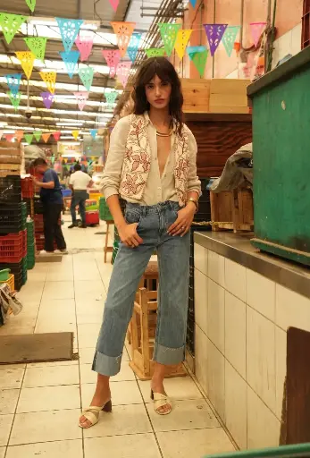 Jeans straight avec ourlet T34